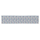 Chemin De Table Court Motif bleu tropical de paresse (Horizontal)