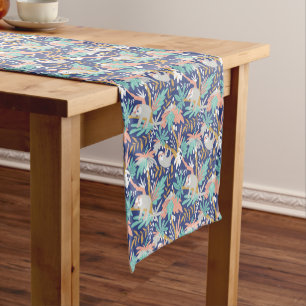 Chemin De Table Court Motif bleu tropical de paresse