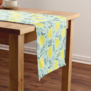 Chemin De Table Court motif botanique de citron court