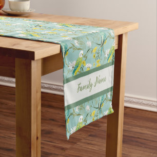 Chemin De Table Court Motif budgétaire écologique Monogramme