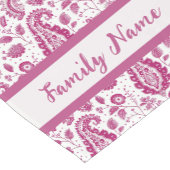 Chemin De Table Court Motif cachemire rose foncé Monogramme (Coin)