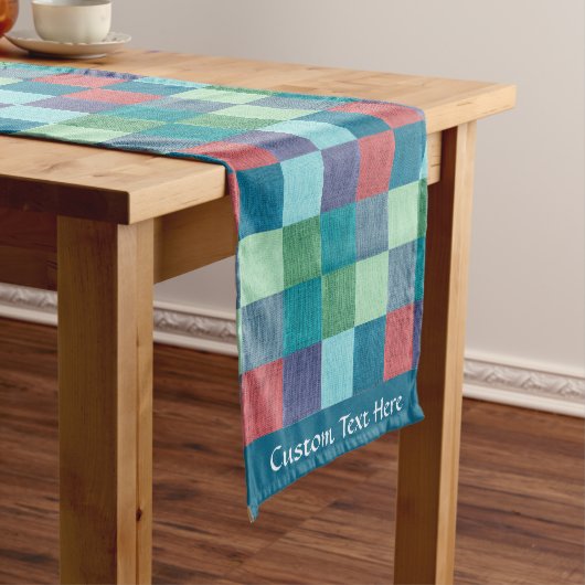 Chemin De Table Court Motif Carré À damiers surface composée rétro multi (In Situ)