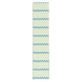 Chemin De Table Court Motif Chevron bleu et vert (Devant)