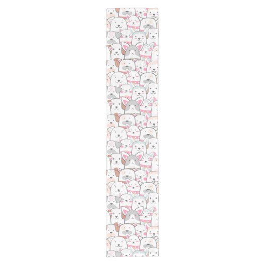 Chemin De Table Court Motif Chiens Mignons (Devant)