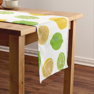 Chemin De Table Court Motif citron et citron vert