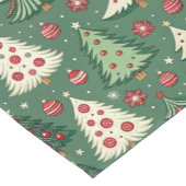 Chemin De Table Court Motif Classique d'Arbre de Noël Vert pour les Fête (Coin)