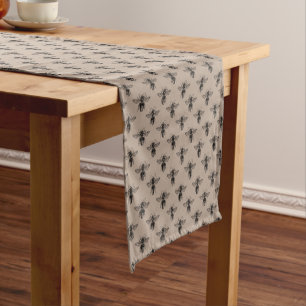 Chemin De Table Court Motif d'abeille noire moderne et élégant