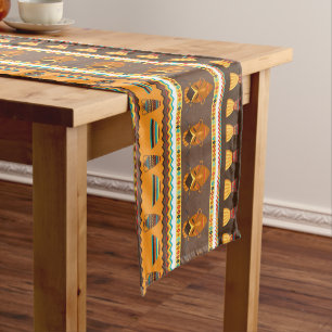 Chemin De Table Court motif d'animaux des tribus africaines à table