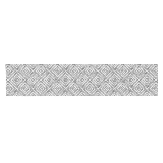 Chemin De Table Court Motif d'aquarelle abstraite multictitone gris, bla (Horizontal)