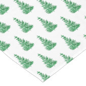 Chemin De Table Court Motif d'arbre de pin aquarelle vert (Coin)