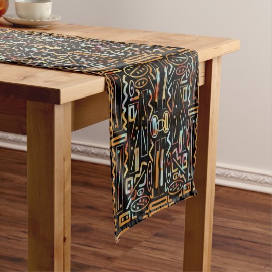 Chemin De Table Court Motif d'art Scratch du Sud-Ouest (In Situ)