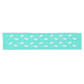 Chemin De Table Court Motif de baleines de Beluga Turquoise (Horizontal)