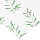 Chemin De Table Court Motif de branche d'olive aquarelle (Coin)