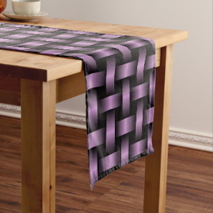 Chemin De Table Court Motif de brasage noir violet