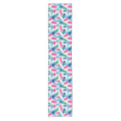 Chemin De Table Court Motif de brindilles Turquoise, rose et violet colo (Devant)