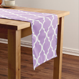 Chemin De Table Court Motif de carreaux de quadrilatère Lavender