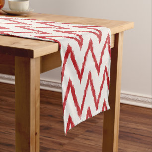 Chemin De Table Court Motif de chevron rouge kat texturé chic moderne