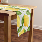 Chemin De Table Court Motif de citrons d'aquarelle (In Situ)