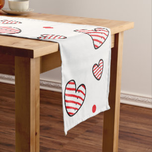 Chemin De Table Court Motif de coeur 21