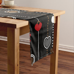 Chemin De Table Court Motif de coeur 28