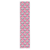 Chemin De Table Court Motif de cygnes sur fond rose (Devant)
