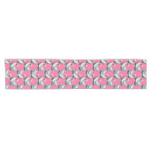 Chemin De Table Court Motif de cygnes sur fond rose (Horizontal)