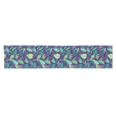 Chemin De Table Court Motif de feuilles vertes et violettes (Horizontal)