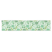 Chemin De Table Court Motif de feuilles vertes modernes tropicales (Horizontal)