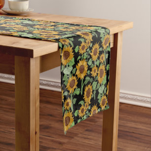 Chemin De Table Court Motif de fleurs de soleil Cottagecore