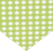 Chemin De Table Court Motif de fleurs vert et blanc (Coin)