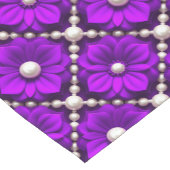 Chemin De Table Court Motif de fleurs violettes avec perles (Coin)