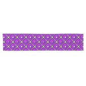 Chemin De Table Court Motif de fleurs violettes avec perles (Horizontal)