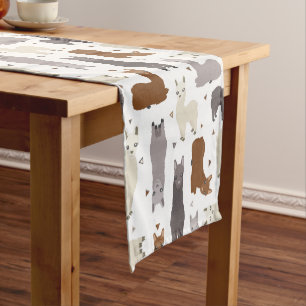 Chemin De Table Court Motif de Geo d'alpaga