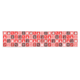 Chemin De Table Court Motif de grille de Noël rouge moderne minimaliste