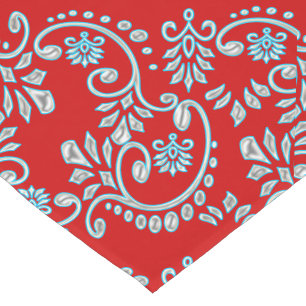 Chemin De Table Court Motif de henné de fleur de lys d'Indien