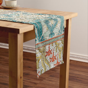 Chemin De Table Court Motif de jonquilles Art nouveau vintage Verneuil