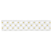 Chemin De Table Court Motif de marguerite jaune blanc (Horizontal)