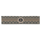 Chemin De Table Court Motif de monogramme classique Gold & Gold (Horizontal)