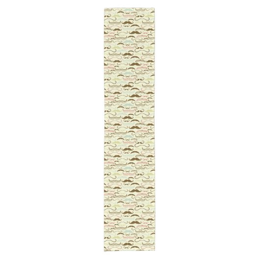 Chemin De Table Court Motif de moustache, rétro style 4 (Devant)