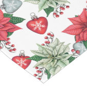 Chemin De Table Court Motif de Noël Poinsettia (Coin)