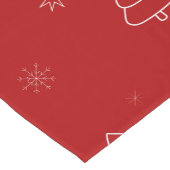 Chemin De Table Court Motif de Noël rouge.Arbres festifs et flocons de n (Coin)
