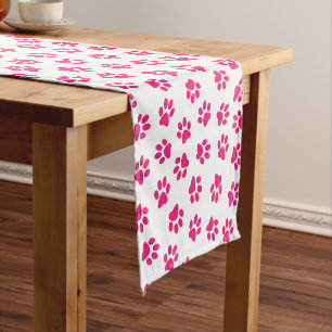 Chemin De Table Court Motif De Pailles, Paniers De Chien, Pailles Roses
