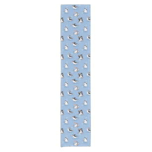 Chemin De Table Court Motif de patinage de pingouins