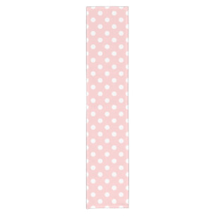 Chemin De Table Court Motif de point rose et blanc de polka