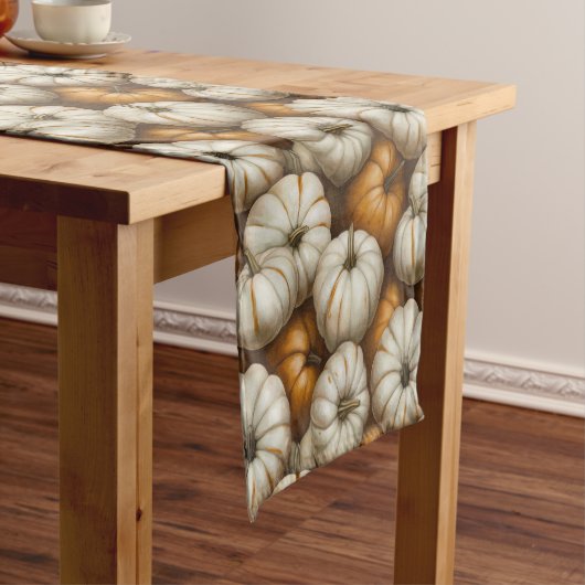 Chemin De Table Court Motif de récolte Citrouille d'automne | Automne Ru (In Situ)