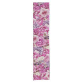 Chemin De Table Court Motif de Rose de Lavande rose blanc (Devant)