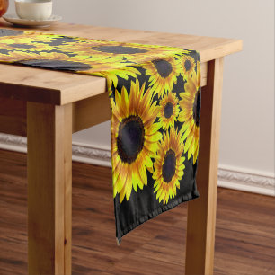 Chemin De Table Court Motif de tournesol jaune vif