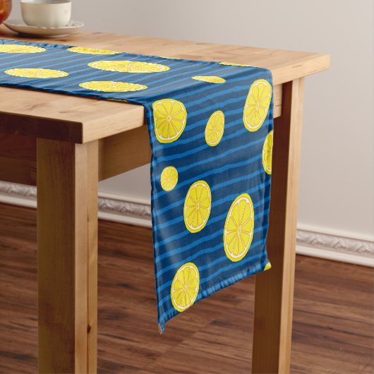 Chemin De Table Court Motif de tranches de citron (In Situ)