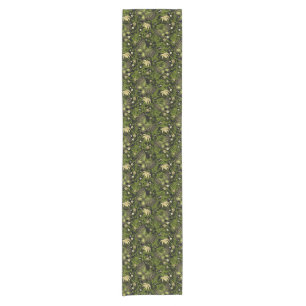 Chemin De Table Court Motif de Vert-or de ressort