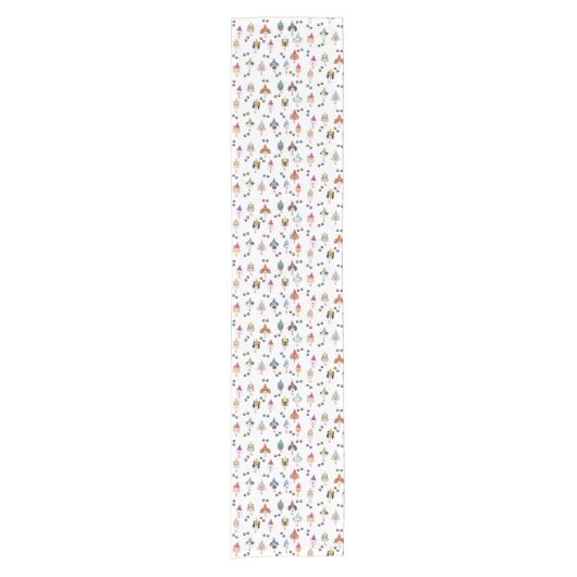 Chemin De Table Court Motif des chiens de fête d'anniversaire (Devant)